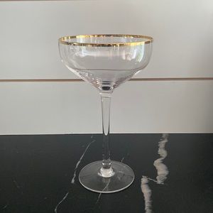 Coupe glasses with gold rim, set of 4